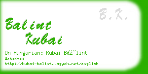 balint kubai business card